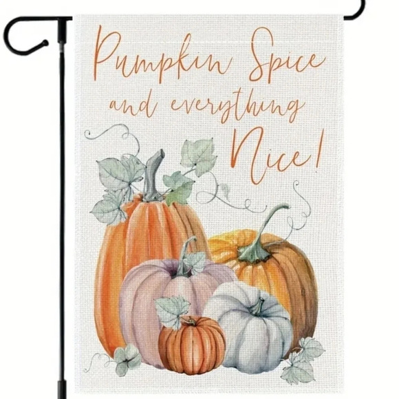 Pumpkin spice & everything nice garden flag, 5 colors pumpkins, fall - Picture 1 of 3